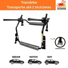 Suporte de Carro para 2 Bicicletas Transbike Universal Preto – Universal compativel Hatch, Sedam, SUV - Transbike Bike