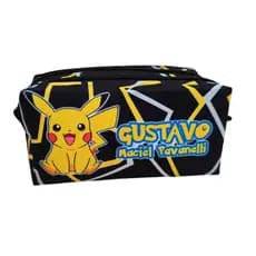 Estojo escolar Pikachu, bolsinha escolar pikachu com nome