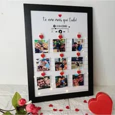 Quadro com led namorados, quadro com fotos, presente dia dos namorados