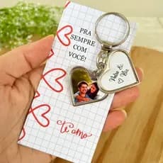 Chaveiro com foto, presente namorado, dia dos namorados