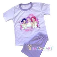 Pijama Guerreiras do K-Pop, pijama pesonalizado, presente menina, pijama Huntrix K-Pop Lilás
