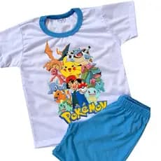 Pijama Infantil Pokemon, pijama pokemon personalizado, pijama pikachu Azul