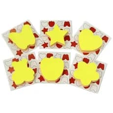Bloco Adesivado Post It Formas Kit com 12 Blocos