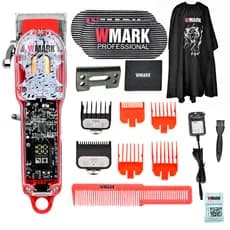 Maquina De Cortar Cabelo Sem Fio Bivolt Wmark NG 409 Lamina Vazada Com Capa