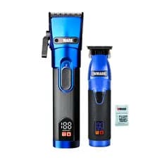 Kit Azul Maquina de Cabelo Wmark NG 121 Digital NG 318