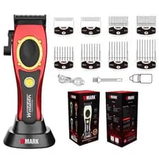 Maquina Corte Cabelo Wmark NG 7030 Vermelho Pente Magneico