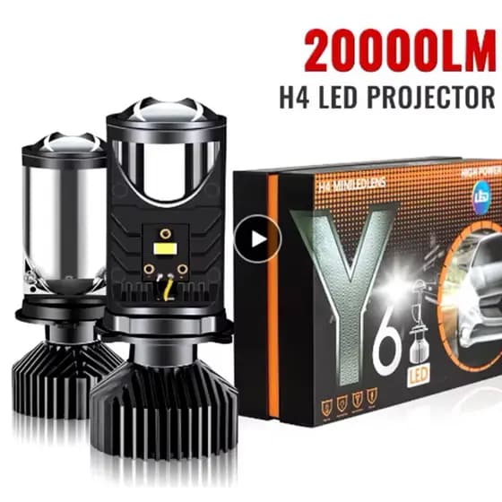 Led ultra projetor H4 Alta Potência Com Projetor 60w 6500k 12v 24v