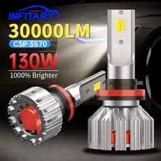 Par de Farol Ultra Led Lâmpada Kit de H4 H7 H11 6500K 260W 30000LM Infitary