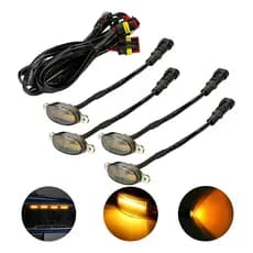 Kit 4 Luz Led ambar Grade Universal Pingo Led Caminhonete