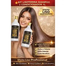 kit Shampoo e Condicionador Lisotermia 1L Profissional Liso Sem Frizz