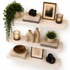 Kit 3 Prateleiras 90x20cm MDF Preta ou Branca Suporte Invisível Fácil Instalação