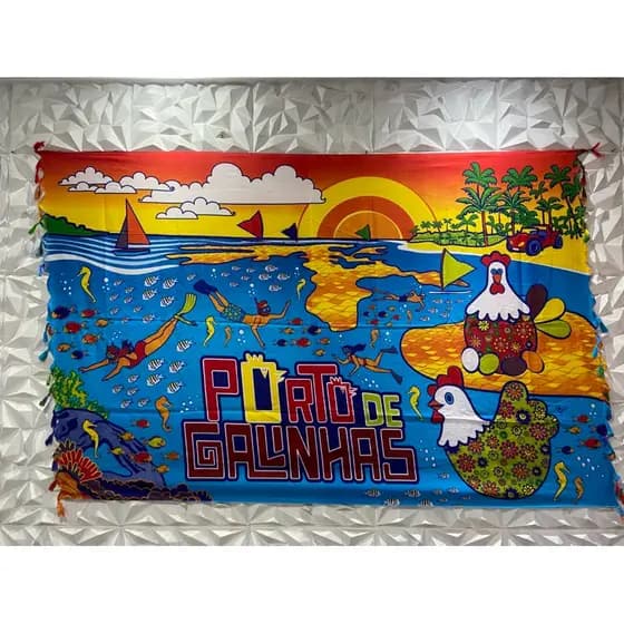 Canga de Praia saida de praia Poliéster Pernambuco Porto de Galinhas Turista tendência