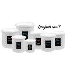 Kit 7 Potes de Mantimentos Herméticos para Cozinha - Linha Colors