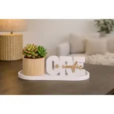 Decoração “Ore e Confie” com Vaso e Bandeja Design Moderno e Elegância para seu Lar