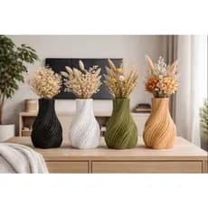 Vaso Decorativo Canelado Torcido – Design Moderno Decoração para Casa Opções Multicoloridas