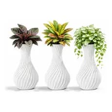 Kit 3 Vasos Decorativos Brancos Modernos, Decoração Moderna