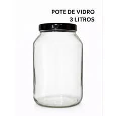 Pote de Vidro 3L Grande com Tampa Rosca para Mantimentos, Cozinha e Armazenamento