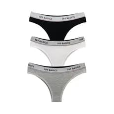 Kit 3 Calcinhas Tanga Cotton Algodão Confortável com Elástico Try Basics