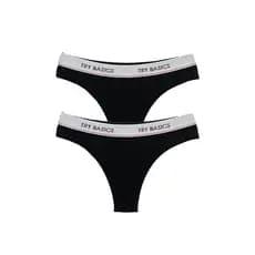 Kit 2 Calcinhas Tanga Cotton Algodão Confortável com Elástico Try Basics