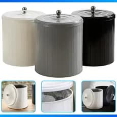 Cesto Lixeira 5L Clean Tampa e Suporte para Sacola Suporte Para Tampa Banheiro Cozinha Escritório