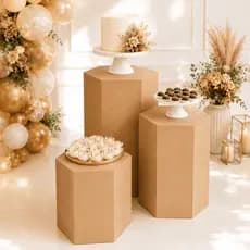 Trio Hexagonal MDF Mesa Decorativa Festa Infantil Adulto