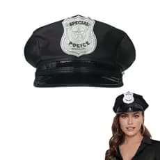 Chapéu Fantasia Policial Bloquinho Carnaval Xerife Adulto Capitão Festa Boné Quepe Magico Police FBI