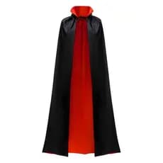Fantasia Capa Longa Halloween Vampiro Dupla Face Terror Gola Alta Conde Vilão Magico Traje Festa