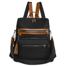 Mochila Feminina Antifurto Impermeável Estilo Casual com Chaveiro de Ursinho Elegante Reforçada Moda