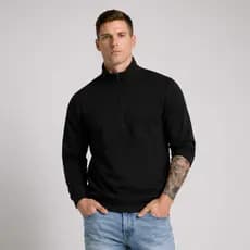 Blusa De Frio Com Zíper Masculina Lisa Flanelada Gola Alta Oversize Casual Básica Algodão Confortáve