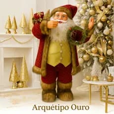 Papai Noel Decorativo Premium 66cm Enfeite Festa Natal Luxo Natalino Chique Arquetipo Presente Criança Roupas Nobres