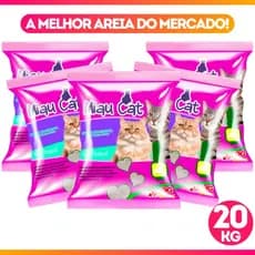 Kit Com *1 ou 5* Pacotes de Areia Sanitária Antiodor Tira Cheiro Miaucat Para Gatos Tradicional