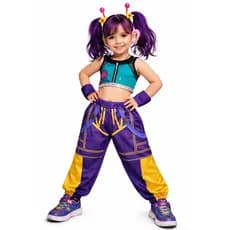 Fantasia Guerreiras Kpop Infantil Zoey Guerreira K-Pop Luxo Dança Show Menina Carnaval Dia Das Crianças