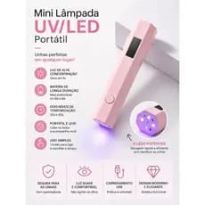 Mini Lanterna Rosa Secadora de Unhas UV LED Portátil Recarregável Seca Gel e Esmalte em Gel