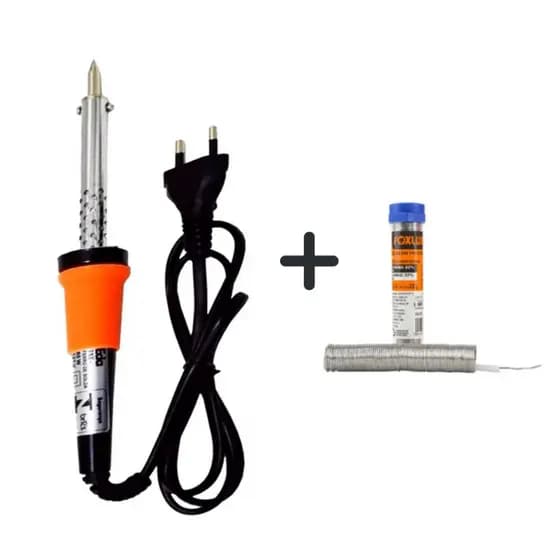 Kit Ferro De Solda Com Estanho Profissional 60w