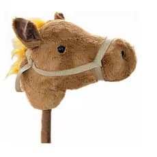 Brinquedo clássico Cavalinho de Pau Pocotó Pelúcia Marrom com Som de Relincho e galope com Rodas 99 Cm Lovely Toys