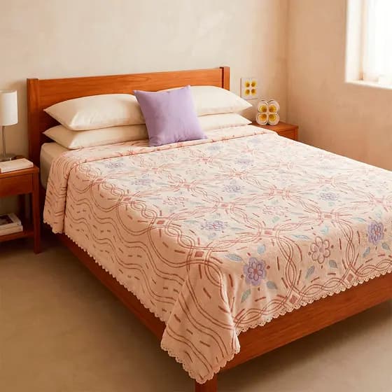 Colcha Aveludada Aconchego Solitudine 2,20m x 2,40m Bege