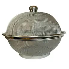 Cesta De Frutas De Mesa Telada C/ Tampa Anti-mosca Em Inox