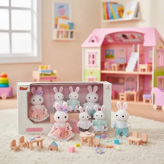 Casinha Feliz Infantil Conjunto Família Coelho da Zoop