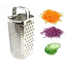 Ralador 4 faces Inox 20cm Fatiador Original Coco Legumes Queijos Fruta Grande cozinha