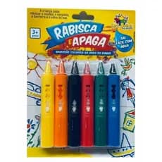 Caneta Risca E Apaga C/6 Cores Rabisca Azulejo Banheira Box Top