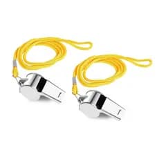 Apito De Metal Com Cordão 2 Unidades Prateado Promoção