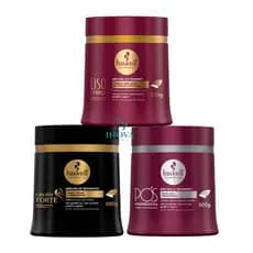 kit Máscara Haskell Pós Progressiva, Liso com Força e Cavalo Forte 500g