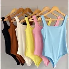 Body Em Poliamida Decote Quadrado Feminino com Forro