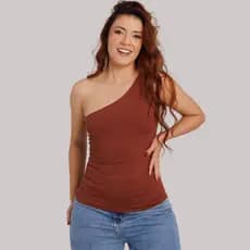 Blusa Um Ombro Só Poliamida Premium Basico Estilo Gringo Mula Manca Blusa