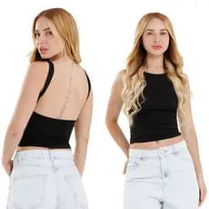 Regata Blusinha Feminina  em Poliamida Básica Elegante Blogueira Tendencia