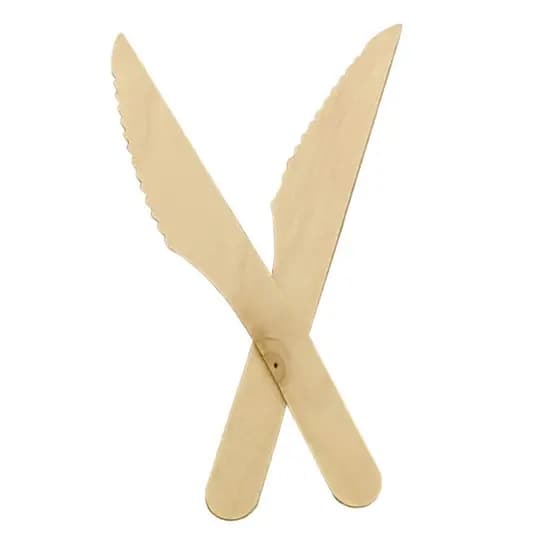 Faca madeira-Talher Descartável Ecológico-16Cm 100 unidades 100% biodegradáveis