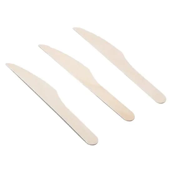 Faca madeira-Talher Descartável Ecológico-16Cm 25 unidades 100% biodegradáveis