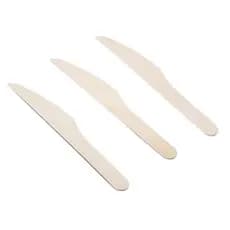 Faca madeira-Talher Descartável Ecológico-16Cm 25 unidades 100% biodegradáveis
