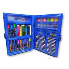 Estojo Maleta Pintura 150 a 24 Peças Infantil Canetinhas Giz Lápis de