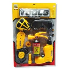 kit ferramenta e Lenhador infantil completo parafusadeira moto serra